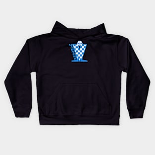 Madness Vintage Checkerboard Blue & White Kids Hoodie